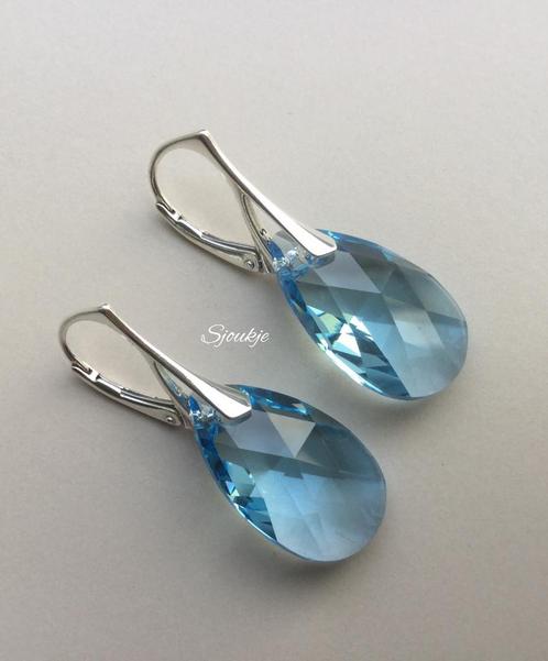 Oorbellen Swarovski kristal NIEUW goud zilver ketting parel, Sieraden, Tassen en Uiterlijk, Oorbellen, Nieuw, Zilver, Verzenden