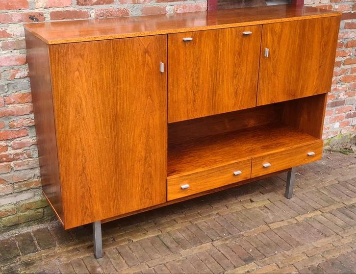 Vintage, design highboard. Wandmeubel jaren 60., Huis en Inrichting, Kasten | Dressoirs, Ophalen