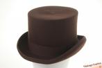 Hoge hoed bruin wolvilt 58-60 nieuw elastisch 1 size fits al, Ophalen of Verzenden, Nieuw, One size fits all, Hoed