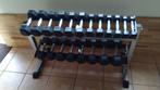 Dumbbell set 1-10kg met rek, Sport en Fitness, Fitnessmaterialen, Ophalen, Zo goed als nieuw, Armen, Dumbbell