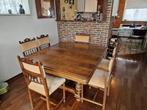 Eettafel met 6 bijpassende stoelen, Huis en Inrichting, 100 tot 150 cm, 100 tot 150 cm, Gebruikt, Overige houtsoorten