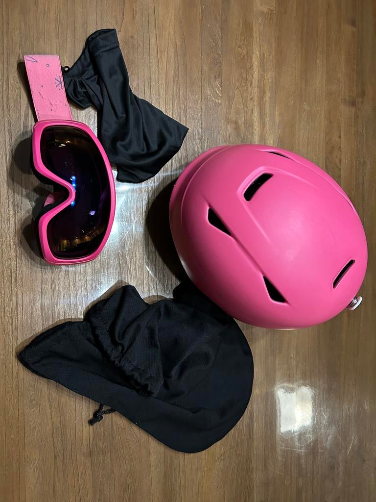Roze Skihelm Crevit L/XL - incl skibril, Overige merken, Overige typen, Ophalen of Verzenden, Zo goed als nieuw