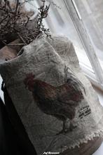 Shabby doek haan, Huis en Inrichting, Woonaccessoires | Overige, Www.jufbrocante.nl, Www.jufbrocante.nl, Nieuw, Ophalen of Verzenden