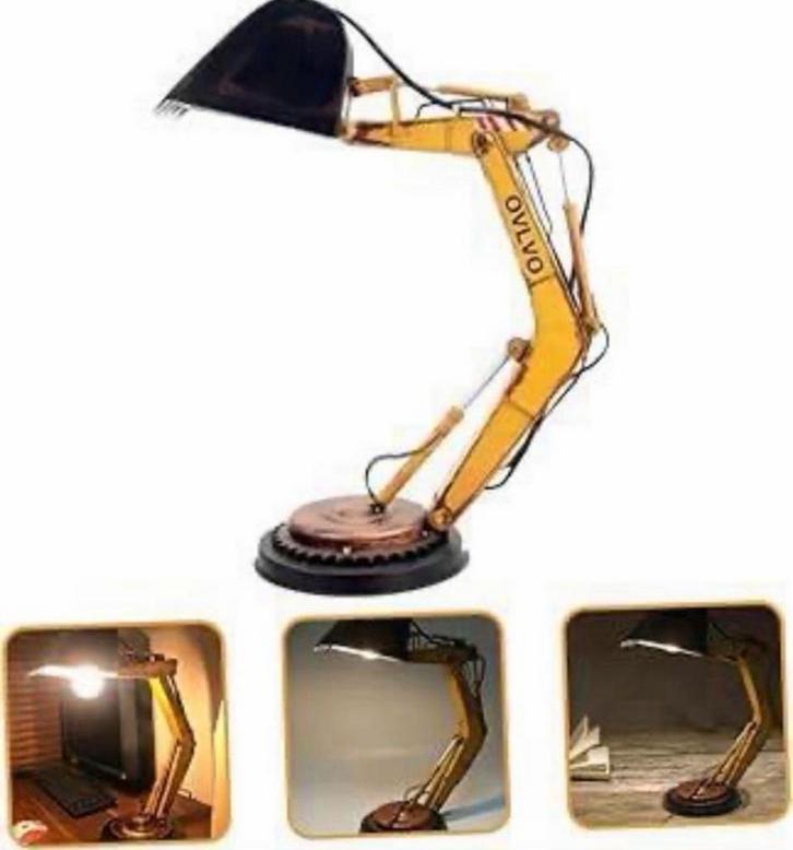 Graafmachine robot arm bureau-lamp volvo led-usb lampje, Huis en Inrichting, Lampen | Tafellampen, Nieuw, Minder dan 50 cm, Kunststof