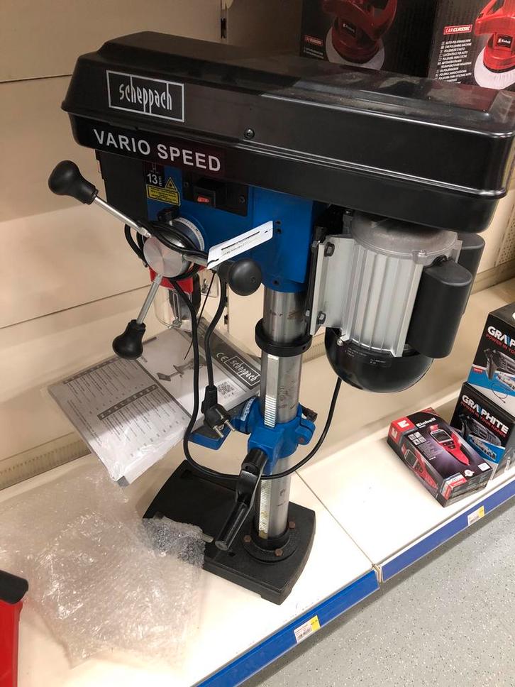 Scheppach Kolomboormachine Vario Speed dp19, Doe-het-zelf en Verbouw, Gereedschap | Boormachines, Gebruikt, Kolomboormachine, 600 watt of meer