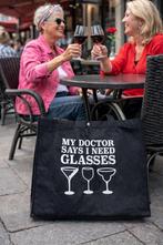 Zwarte vilten tas met tekst, Ophalen of Verzenden, Nieuw, Zwart, Shopper