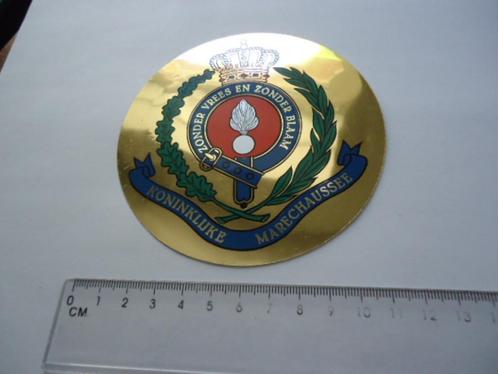 sticker oud KMAR Leger politie Marechaussee goud glans groot, Verzamelen, Stickers, Zo goed als nieuw, Bedrijf of Vereniging, Verzenden