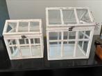 Pantenkastjes, kas wit hout met glas, Ophalen, Glas, Overige materialen