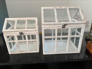 Pantenkastjes, kas wit hout met glas beschikbaar voor biedingen