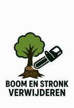Boom verwijderen en of stronk verwijderen met stobbenfrees, Garantie, Tuinonderhoud of Snoeiwerk