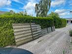 Houten schutting 9 meter lang met 9 palen., Ophalen, 6 meter of meer