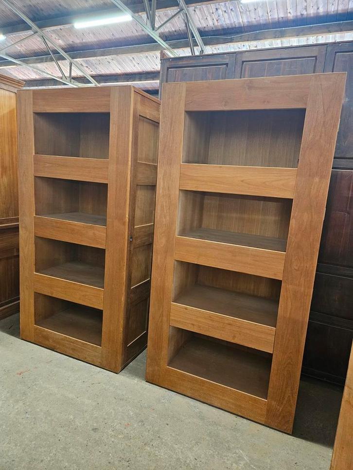 Prachtige set teakhouten moderne "jagerskasten" / boekenkast, Huis en Inrichting, Kasten | Schoenenkasten, Zo goed als nieuw, Ophalen