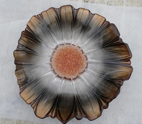 Super Aparte Grote Glazen Fruitschaal Zonnebloem 43 cm, Huis en Inrichting, Keuken | Servies, Nieuw, Schaal of Schalen, Overige stijlen