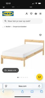 Ikea Neiden bed 90 cm, Huis en Inrichting, Slaapkamer | Bedden, Ophalen, 90 cm, Eenpersoons, Wit