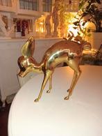Vintage Jaren 70 XL Messing Bambi Hert H33 cm x B37 cm, Antiek en Kunst, Ophalen of Verzenden, Koper