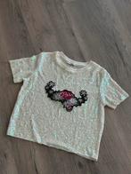 Zara Top met Glitter Pailletten - Feestdagen!, Verzenden, Wit, Zo goed als nieuw, Korte mouw