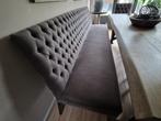 Bank en 4 eettafelstoelen, Gebruikt, Ophalen of Verzenden, Landelijk, Stof