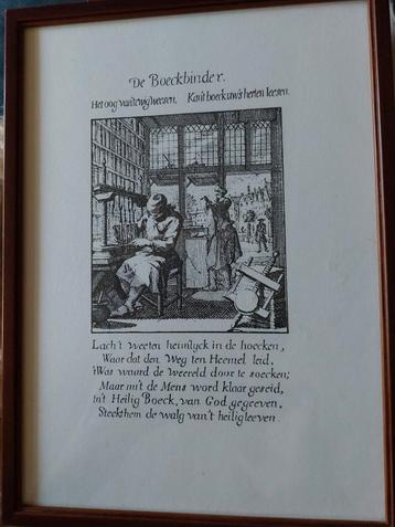 Jan Luyken Prent - De Boeckbinder beschikbaar voor biedingen