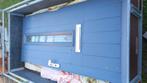 Houten buitendeur met glas en lood en driepuntssluiting, Ophalen, 200 tot 215 cm, Glas, Buitendeur
