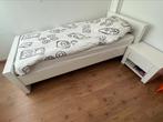 Hooglans wit bed (evt incl bijpassend nachtkastje), Ophalen, 90 cm, Eenpersoons, Wit
