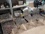 4 Italiaanse eetkamerstoelen. Grijs. Blikvangers, Huis en Inrichting, Ophalen, Gebruikt, Grijs