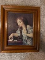 Vintage Schilderij van Vrouw met Brief, Antiek en Kunst, Ophalen of Verzenden