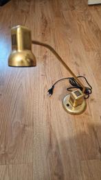Vintage Gouden Dutch design Bureaulamp, Gebruikt, Vintage, Ophalen of Verzenden, Minder dan 100 cm