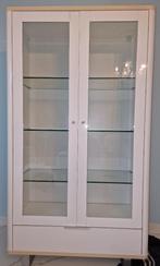 Vitrinekast Gwen hoogglans wit, Ophalen, Gebruikt, 100 tot 150 cm, 150 tot 200 cm