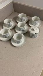 Vintage Servies - 6 Kop en Schotels + Suikerpot, Nieuw, Ophalen of Verzenden, Overige stijlen, Kop(pen) en/of Schotel(s)