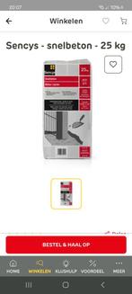 2 Zakken Sencys Snelbeton 25kg, Ophalen