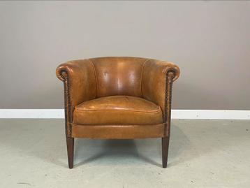 Schapenleren clubfauteuil Bendic vintage beschikbaar voor biedingen