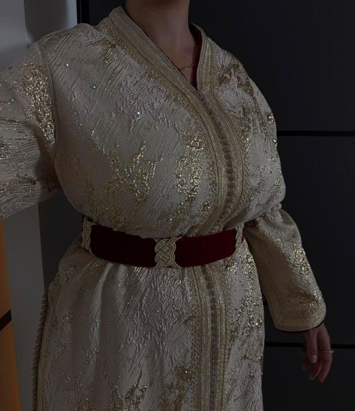 marokaanse kaftan beige/goud, Kleding | Dames, Gelegenheidskleding, Nieuw, Overige typen, Maat 38/40 (M), Beige, Ophalen of Verzenden