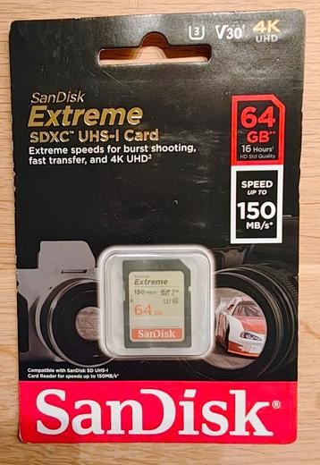Sandisk 64GB SDXC Kaart - Nieuw! beschikbaar voor biedingen