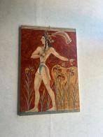 reprod. Minoïsche fresco uit paleis Knossos rond 1500 v.Chr, Ophalen of Verzenden