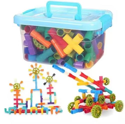100-Delige Variabele Pijp Bouwblokken – Educatief STEM bouws, Kinderen en Baby's, Speelgoed | Educatief en Creatief, Nieuw, Bouwen