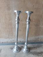 2 Aluminium Vloerkaars Standaards - 80cm, Ophalen of Verzenden, Zo goed als nieuw, Grijs, Kandelaar
