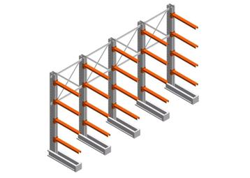 Draagarmstelling - enkelzijdig 2455x4000x800 - 4 niveaus  beschikbaar voor biedingen