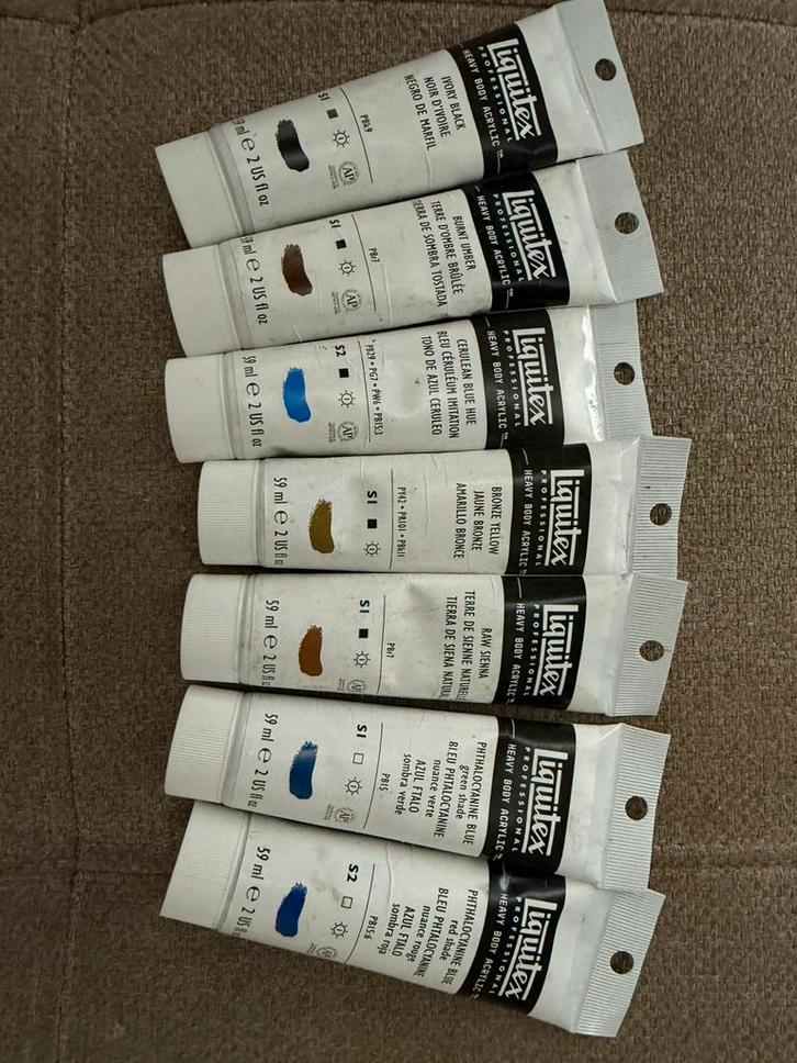 7 x Liquitex Heavy Body 59ml kleuren, Hobby en Vrije tijd, Schilderen, Nieuw, Ophalen of Verzenden