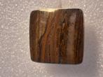 Zilveren ring met Tijgeroog-- ringmaat 18, 18 tot 19, Bruin, Verzenden, Nieuw