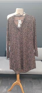 Mooie zwart/bruine jurk van travelstof mt L Pescara, Kleding | Dames, Blouses en Tunieken, Ophalen, Nieuw, Maat 38/40 (M), Zwart