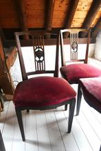 Antieke eetkamer stoelen, 2 met leuning, 2 zonder, Antiek en Kunst, Ophalen