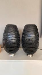 2 IKEA EGG tafellamp / nachtlamp van zwart gevlochten bambie, Ophalen of Verzenden, Zo goed als nieuw
