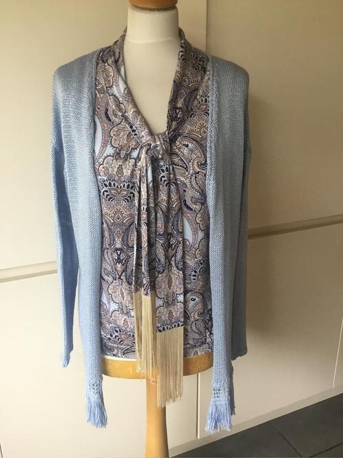Senso topje met vestje maat 38, Kleding | Dames, Tops, Zo goed als nieuw, Maat 38/40 (M), Blauw, Zonder mouw, Ophalen of Verzenden