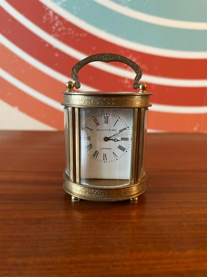 Antieke Elliott & Son Londen Reiswekker, Antiek en Kunst, Antiek | Klokken, Ophalen of Verzenden