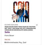 Frans Bauer 2X Prachtige zitplaatsen Wilminktheater Enschede, Twee personen, November, Levenslied
