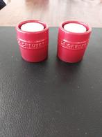 Le Creuset waxinelichthouders 2 stuks Cerise, Overige materialen, Gebruikt, Ophalen of Verzenden, Rood