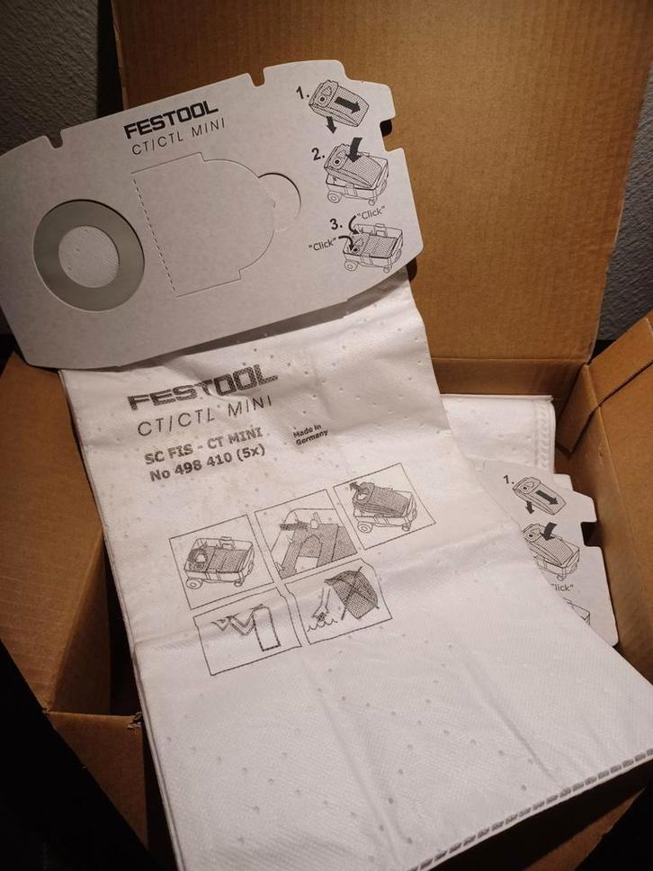 Festool Stofzuigerzakken CT/CTL Mini -  Nieuw  nog  4 stuks, Doe-het-zelf en Verbouw, Gereedschap | Machine-onderdelen en Toebehoren