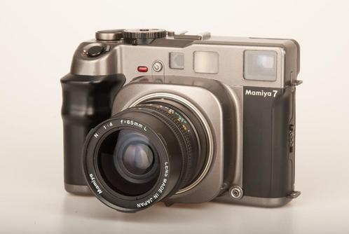 Mamiya 7 II + 65mm f/4 lens + hood – topstaat, compleet set, Audio, Tv en Foto, Fotocamera's Analoog, Gebruikt, Spiegelreflex