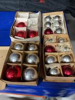 Vintage kerstballen zilver en rood uit eind jaren 60, Diversen, Ophalen, Gebruikt
