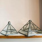 Vintage glazen piramide snuisterijen doosjes, Antiek en Kunst, Verzenden